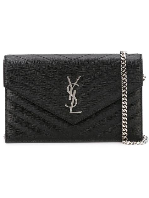 ysl monogram chain wallet small|YSL monogram quilted wallet.